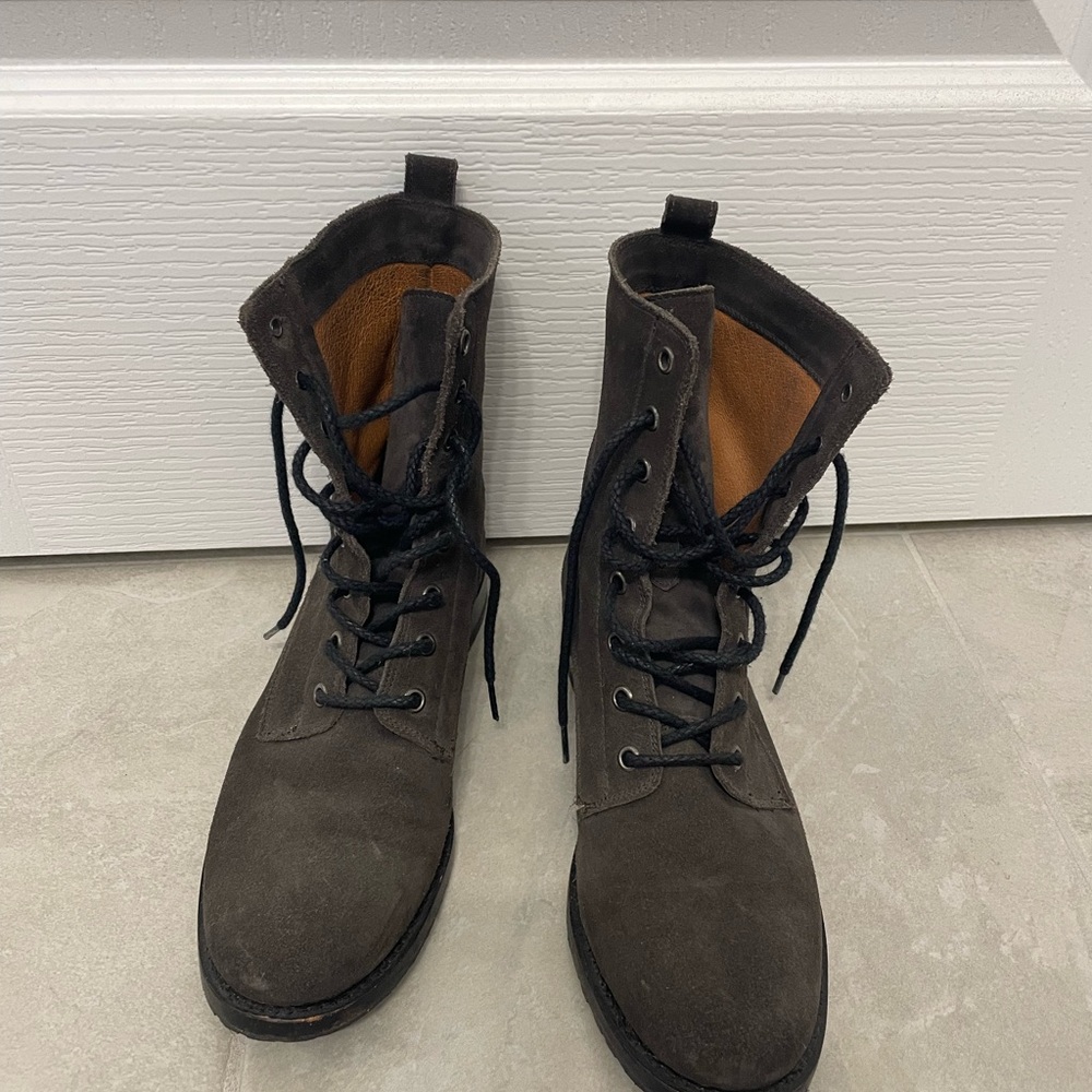 Frye genuine leather suede “combat” boots